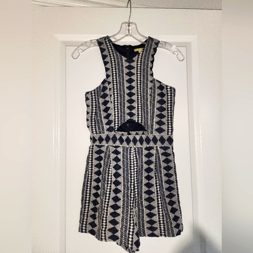 Gianni Bini Juniors Navy & Off-White Romper Size XS
